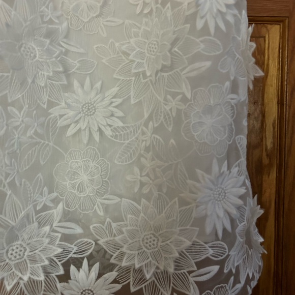 ZARA collection Elegant Floral Oyster White Lace Dress Large - Picture 4 of 8